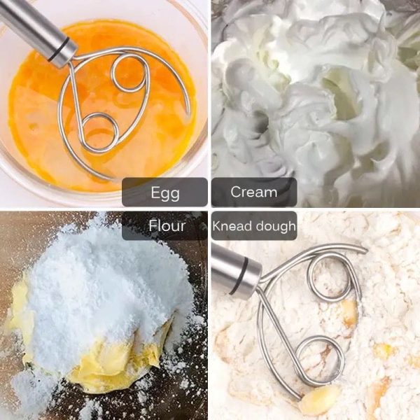 Manual Non-Stick Steel Flour Cream Mixer Beater | Dough Whisk Mixer for Baking, Mixing & Blending
