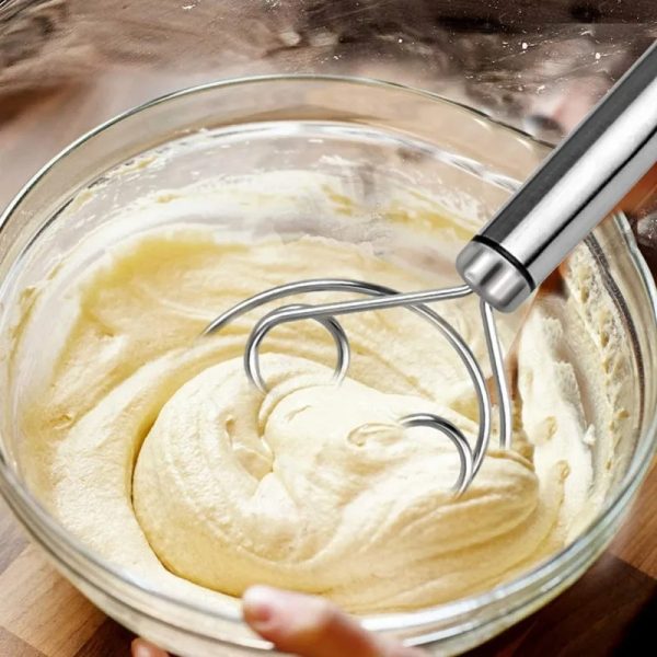 Manual Non-Stick Steel Flour Cream Mixer Beater | Dough Whisk Mixer for Baking, Mixing & Blending