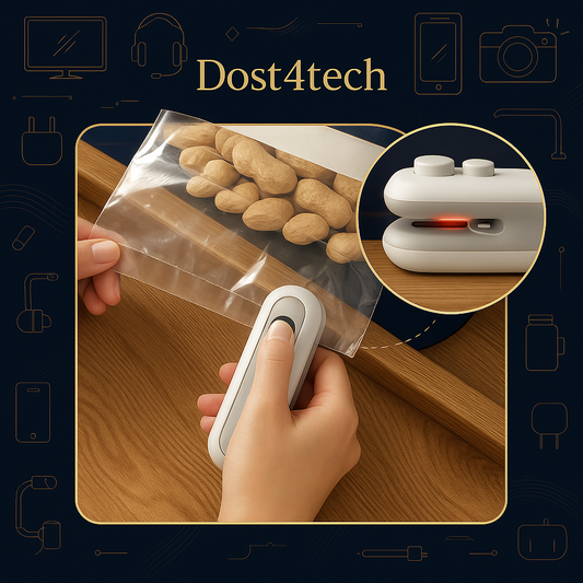 "Mini 2-in-1 Heat Sealer and Cutter - Portable USB Rechargeable Bag Sealer for Snacks, Chips, and Food Storage"
