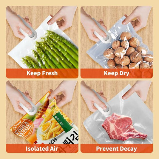2-in-1 Mini Bag Sealer & Cutter | Rechargeable Food Storage Sealer for Snacks, Chips & Plastic Bags
