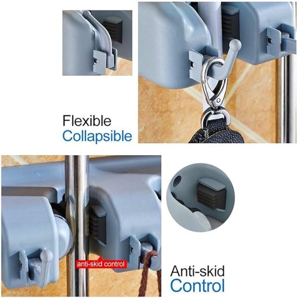 Mop and Broom Holder Wall Mount | Tool Organizer for Home, Garden, Garage & Storage (Random Color)