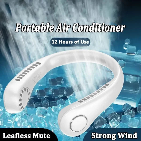 Vaneless Hanging Neck Fan – Portable & Rechargeable (Random Color) Premium Quality