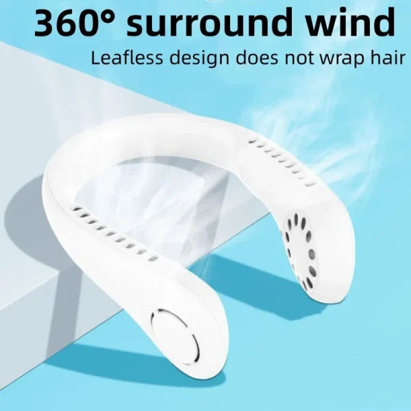 Vaneless Hanging Neck Fan – Portable & Rechargeable (Random Color) Premium Quality