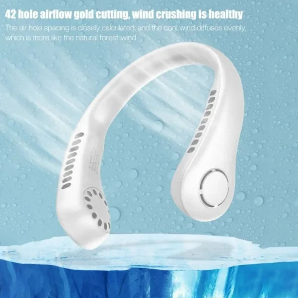 Vaneless Hanging Neck Fan – Portable & Rechargeable (Random Color) Premium Quality